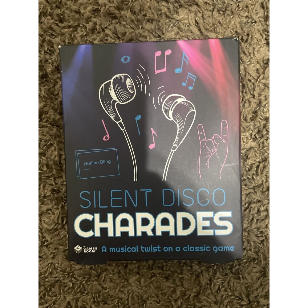 FizzCreations Silent Disco Charades Game With 100 Song Cards And Earphones (A)